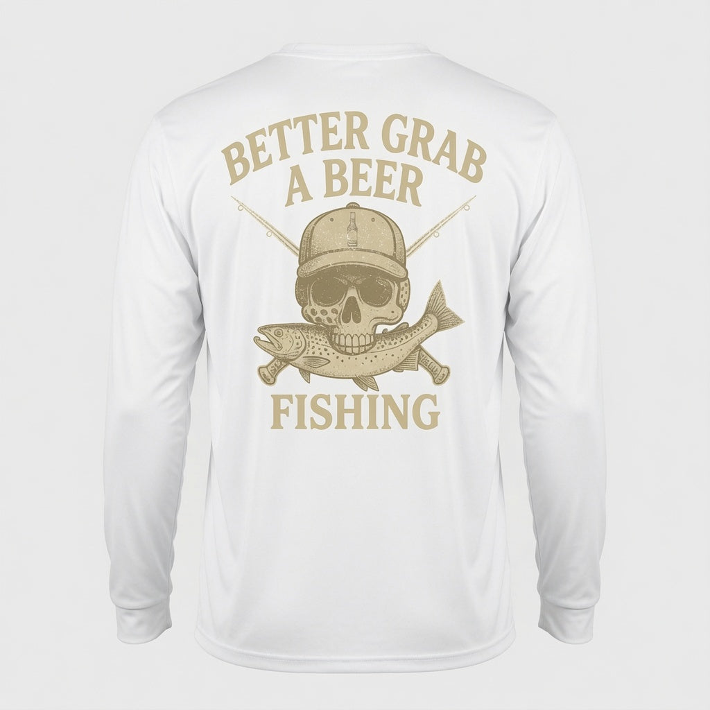 Fishing Fly Skull Logo Long Sleeve