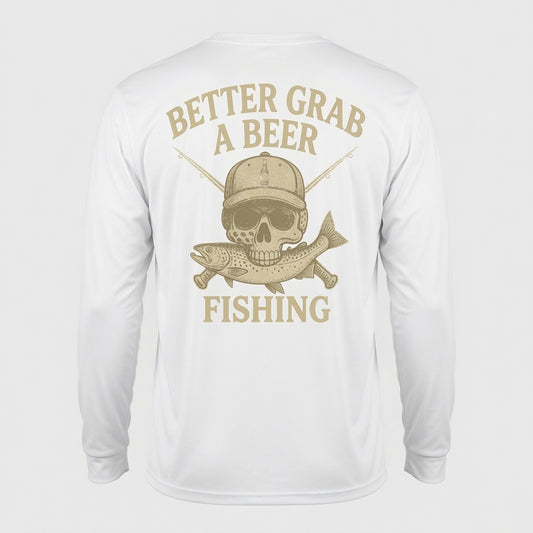 Fishing Fly Skull Logo Long Sleeve