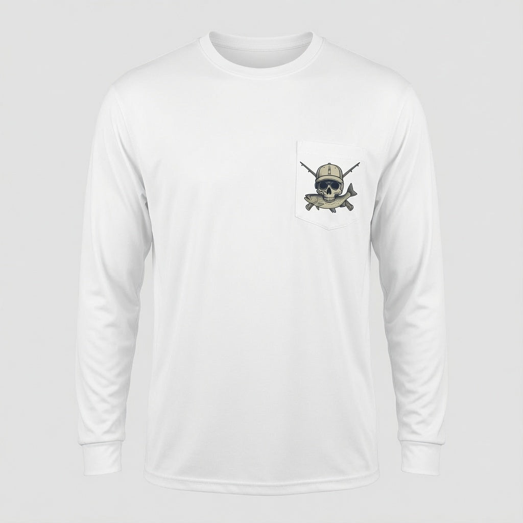 Fishing Fly Skull Logo Long Sleeve