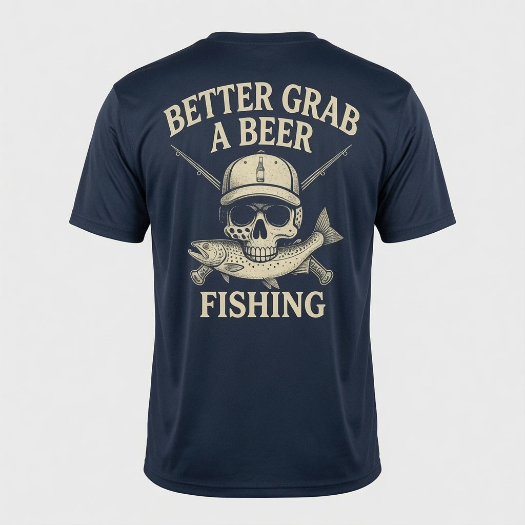 Fishing Fly Skull Logo Short Sleeve