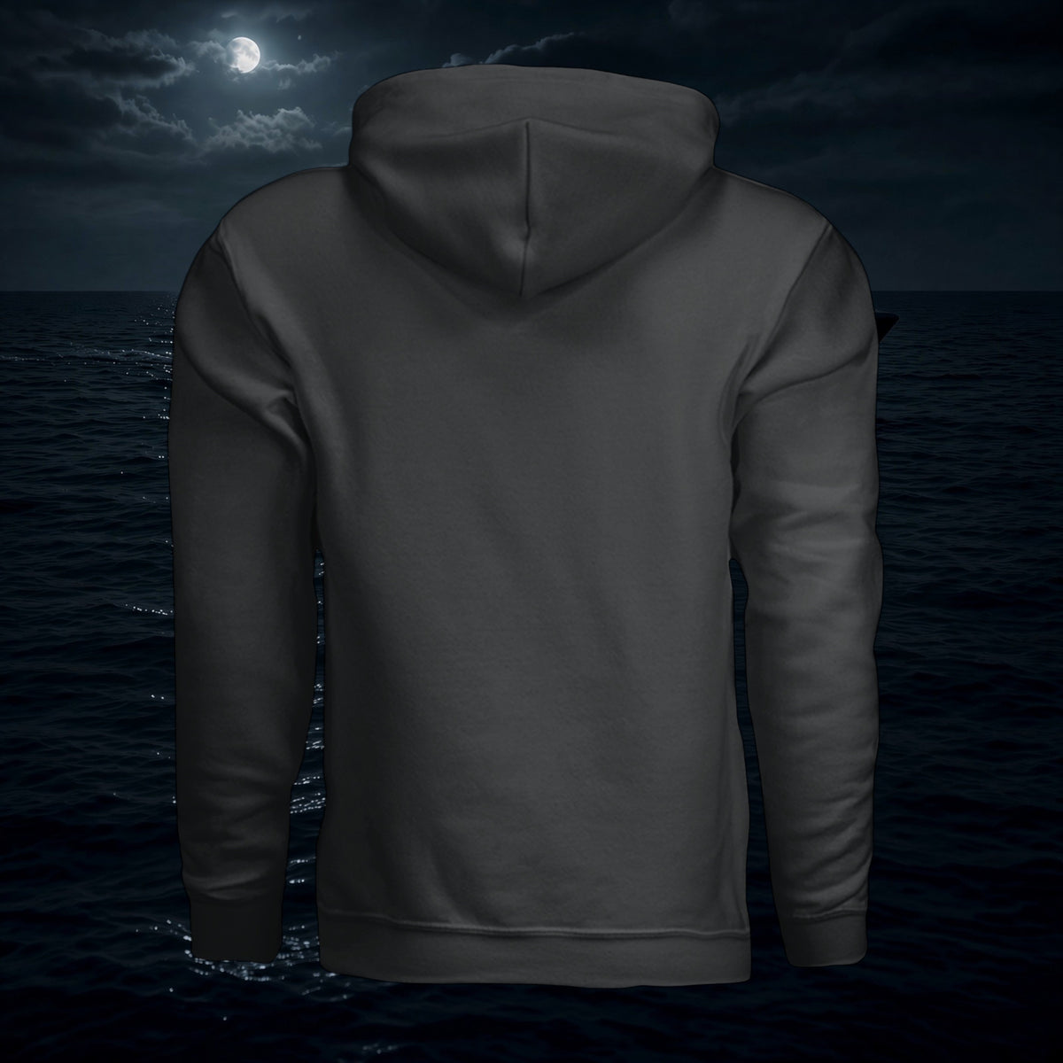Better Grab A Beer Darkwater Hoodie II in black, featuring a fleece-lined hood and ribbing at cuffs and waistband.