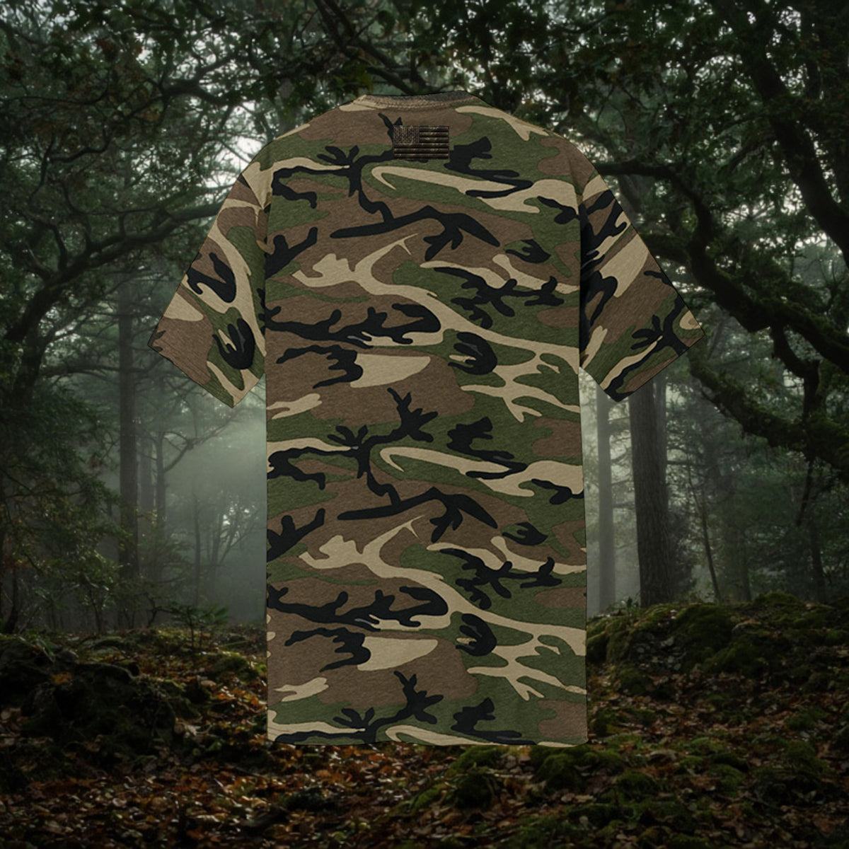 Better Grab A Beer Predator Hunt camo cotton t-shirt with back neck tape and flag detail on the back collar