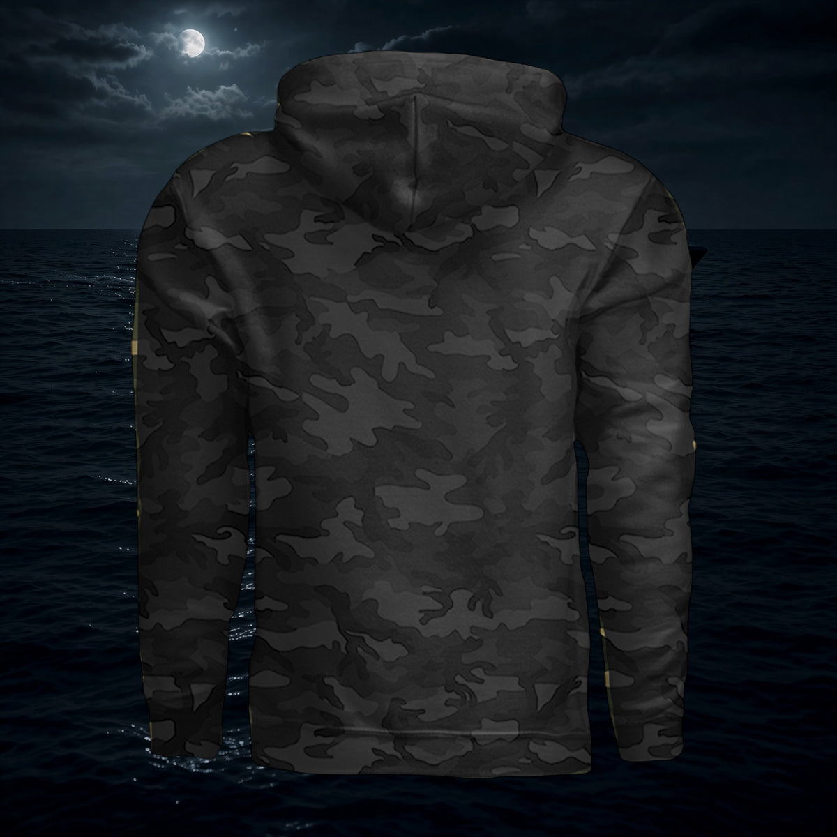 Better Grab A Beer Darkwater camo hoodie featuring a fleece-lined hood and durable cotton-polyester blend fabric.