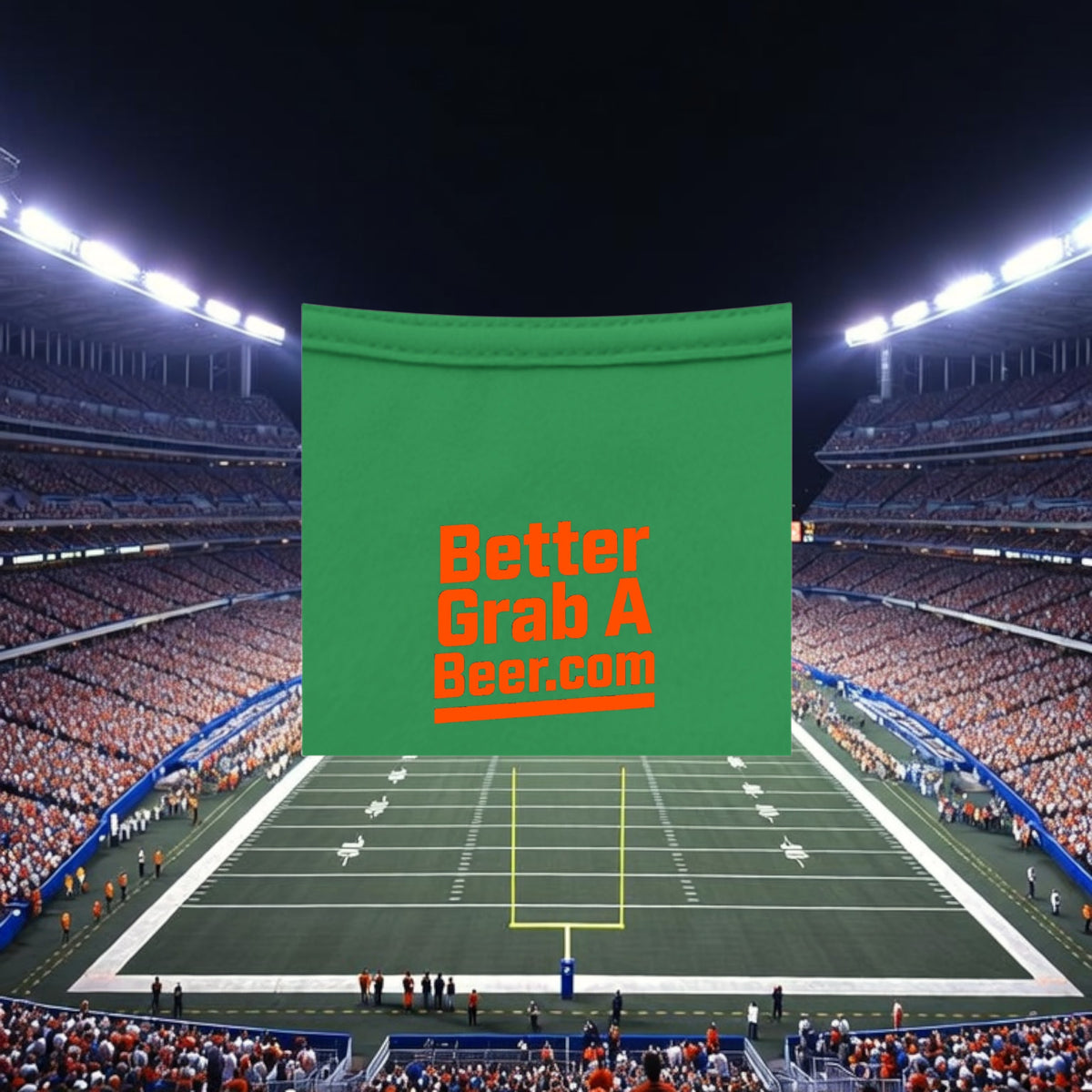 Better Grab A Beer green moisture-wicking performance crew neck t-shirt with orange logo text