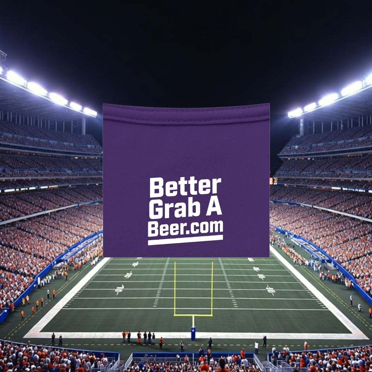 Better Grab A Beer purple moisture-wicking performance t-shirt with white logo print on chest