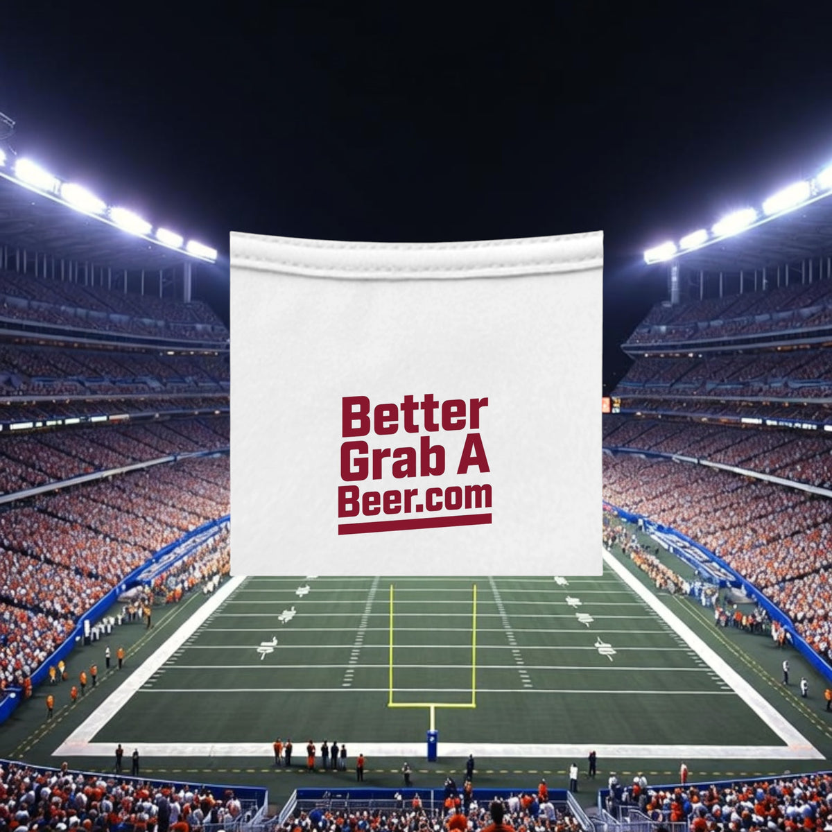 Better Grab A Beer white performance crew neck t-shirt with red logo, moisture-wicking fabric for sports